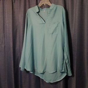 Shear high low plus size top